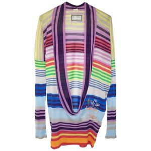 Desigual Albacete Sweater Cowl Neck Stripe Drape M